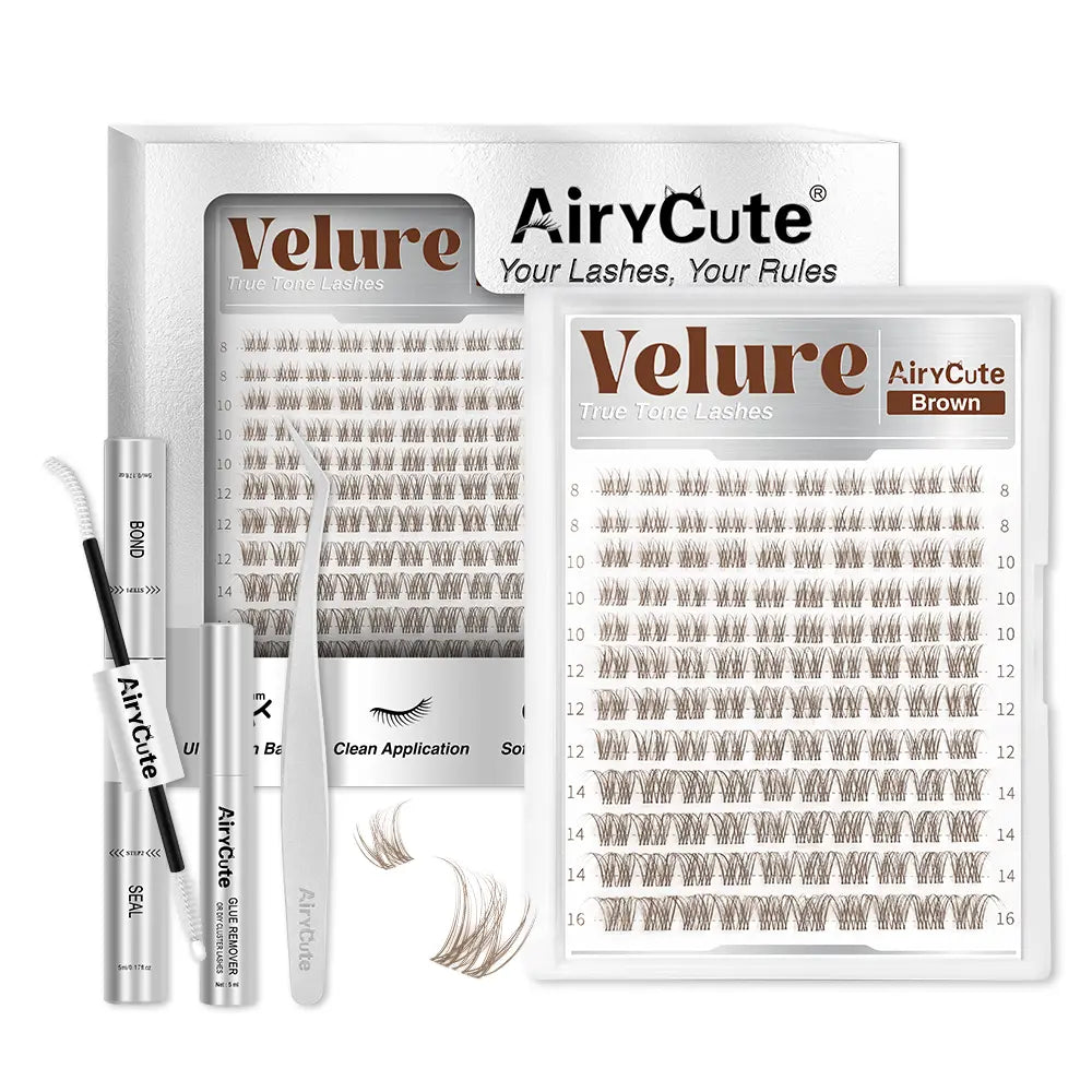Airycute LIVE Exclusive Cluster Lashes – Viral DIY Lash Extensions with Best-Selling Styles Bubble, Elara, Brown Flaunt, Velure, Downy & Viva | Limited-Time Low Prices